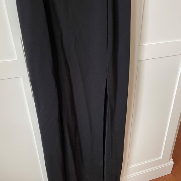 NBD Eileen Dress Women Maxi Stretch Cocktail Side Slit Black Squareneck Large - Picture 4 of 6